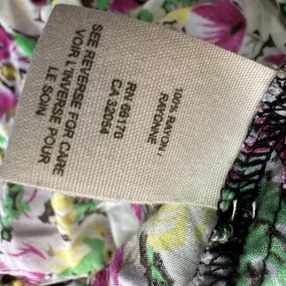 Free People Peplum Floral short sleeve button up Top blouse Size S - Picture 8 of 8